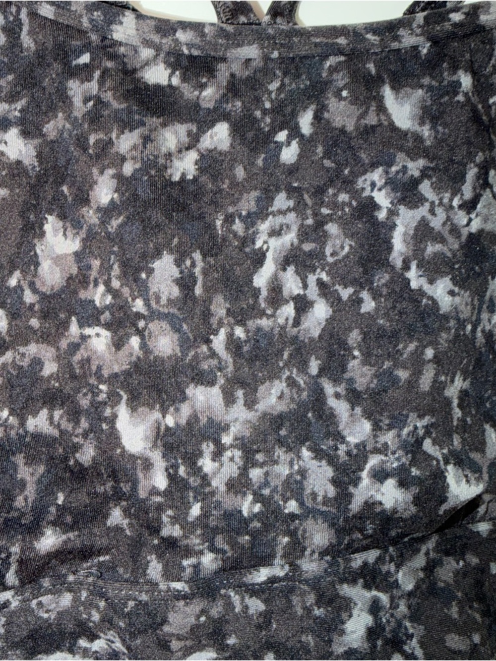 SOLD All In Motion Sports Bra XL Black Marble Abstract Splotchy Strappy Back - Picture 3 of 8